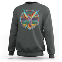 Colorful Geometric Tribal Hummingbird Sweatshirt Southwest Pattern Graphic
