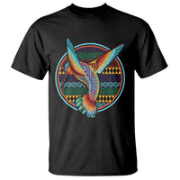 Colorful Geometric Tribal Hummingbird T Shirt Southwest Pattern Graphic