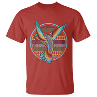 Colorful Geometric Tribal Hummingbird T Shirt Southwest Pattern Graphic