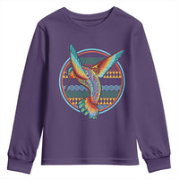 Colorful Geometric Tribal Hummingbird Youth Sweatshirt Southwest Pattern Graphic