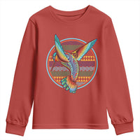 Colorful Geometric Tribal Hummingbird Youth Sweatshirt Southwest Pattern Graphic