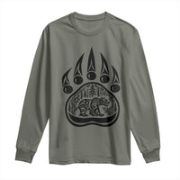 Native Inspired Alaska Grizzly Bear Long Sleeve Shirt Pacific Northwest Pride