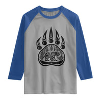 Native Inspired Alaska Grizzly Bear Raglan Shirt Pacific Northwest Pride