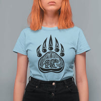 Native Inspired Alaska Grizzly Bear T Shirt For Women Pacific Northwest Pride