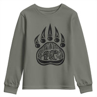 Native Inspired Alaska Grizzly Bear Youth Sweatshirt Pacific Northwest Pride
