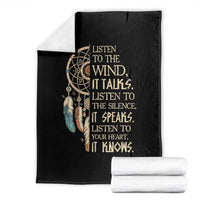 Indigenous Dreamcatcher Tribal Graphic Throw Blanket Listen To The Wind Listen To The Silence