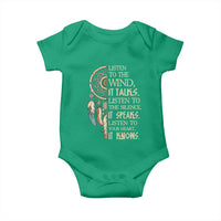 Indigenous Dreamcatcher Tribal Graphic Baby Onesie Listen To The Wind Listen To The Silence