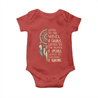 Indigenous Dreamcatcher Tribal Graphic Baby Onesie Listen To The Wind Listen To The Silence