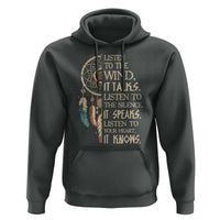 Indigenous Dreamcatcher Tribal Graphic Hoodie Listen To The Wind Listen To The Silence