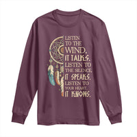 Indigenous Dreamcatcher Tribal Graphic Long Sleeve Shirt Listen To The Wind Listen To The Silence