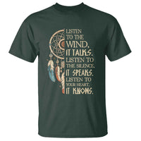 Indigenous Dreamcatcher Tribal Graphic T Shirt Listen To The Wind Listen To The Silence