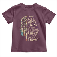 Indigenous Dreamcatcher Tribal Graphic Toddler T Shirt Listen To The Wind Listen To The Silence