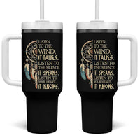Indigenous Dreamcatcher Tribal Graphic Tumbler With Handle Listen To The Wind Listen To The Silence