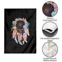 Dream Catcher Colorful Boho Floral Feather Graphic Garden Flag