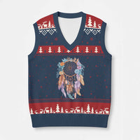 Dream Catcher Colorful Boho Floral Feather Graphic V-Neck Knit Sweater Vest