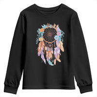 Dream Catcher Colorful Boho Floral Feather Graphic Youth Sweatshirt