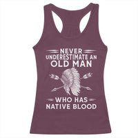 Native American Warrior Racerback Tank Top Never Underestimate An Old Man Who Has Native Blood