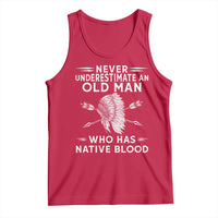 Native American Warrior Tank Top Never Underestimate An Old Man Who Has Native Blood