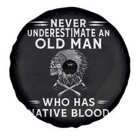 Native Warrior Skull Spare Tire Cover Never Underestimate An Old Man Who Has Native Blood