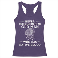 Native Warrior Skull Racerback Tank Top Never Underestimate An Old Man Who Has Native Blood