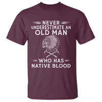 Native Warrior Skull T Shirt Never Underestimate An Old Man Who Has Native Blood