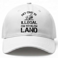 Native American Buffalo Graphic Baseball Cap No One Is Illegal On Stolen Land