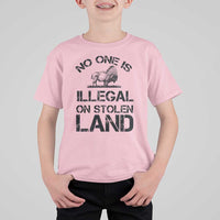 Native American Buffalo Graphic T Shirt For Kid No One Is Illegal On Stolen Land