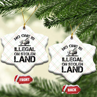 Native American Buffalo Graphic Ceramic Ornament No One Is Illegal On Stolen Land