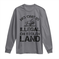 Native American Buffalo Graphic Long Sleeve Shirt No One Is Illegal On Stolen Land