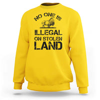Native American Buffalo Graphic Sweatshirt No One Is Illegal On Stolen Land