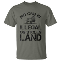 Native American Buffalo Graphic T Shirt No One Is Illegal On Stolen Land