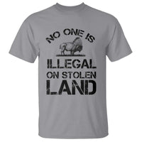Native American Buffalo Graphic T Shirt No One Is Illegal On Stolen Land