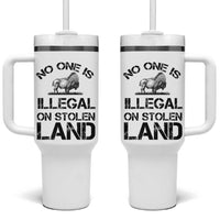 Native American Buffalo Graphic Tumbler With Handle No One Is Illegal On Stolen Land