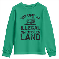 Native American Buffalo Graphic Youth Sweatshirt No One Is Illegal On Stolen Land