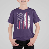 Vintage Native American Flag T Shirt For Kid Dreamcatcher And Feather Graphic