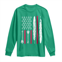 Vintage Native American Flag Long Sleeve Shirt Dreamcatcher And Feather Graphic