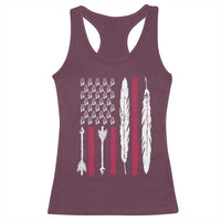 Vintage Native American Flag Racerback Tank Top Dreamcatcher And Feather Graphic