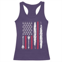 Vintage Native American Flag Racerback Tank Top Dreamcatcher And Feather Graphic