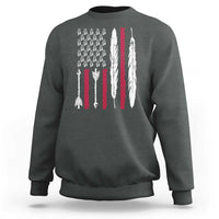 Vintage Native American Flag Sweatshirt Dreamcatcher And Feather Graphic