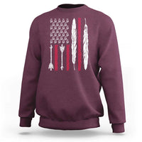 Vintage Native American Flag Sweatshirt Dreamcatcher And Feather Graphic