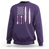 Vintage Native American Flag Sweatshirt Dreamcatcher And Feather Graphic