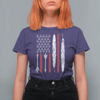 Vintage Native American Flag T Shirt For Women Dreamcatcher And Feather Graphic