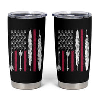 Vintage Native American Flag Tumbler Cup Dreamcatcher And Feather Graphic