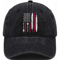 Vintage Native American Flag Washed Cotton Baseball Cap Dreamcatcher And Feather Graphic