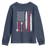Vintage Native American Flag Youth Sweatshirt Dreamcatcher And Feather Graphic