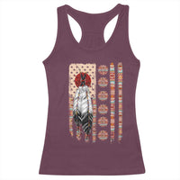 Proud Native American Flag Racerback Tank Top Tribal Sunflower Indigenous Peoples Day Gift