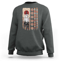 Proud Native American Flag Sweatshirt Tribal Sunflower Indigenous Peoples Day Gift