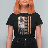 Proud Native American Flag T Shirt For Women Tribal Sunflower Indigenous Peoples Day Gift