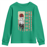 Proud Native American Flag Youth Sweatshirt Tribal Sunflower Indigenous Peoples Day Gift