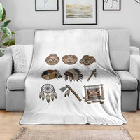 Indigenous Cultural Artifacts Throw Blanket Native American Heritage Graphic